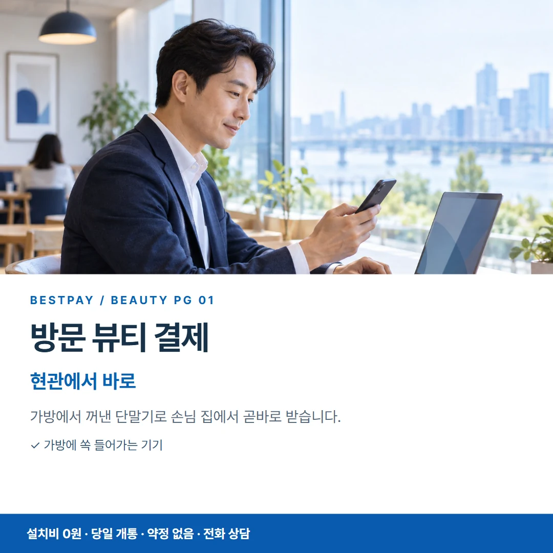 베스트페이 카드뉴스 1 · 방문 뷰티 결제 현관에서 바로